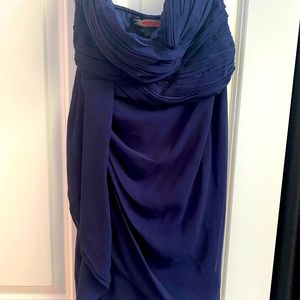 Large Navy Blue Strapless Dress